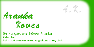 aranka koves business card