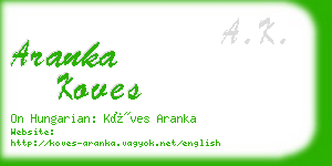 aranka koves business card